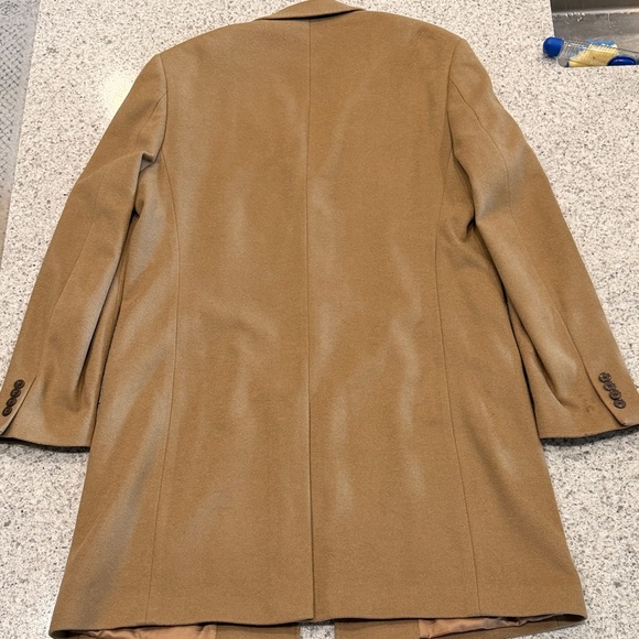 Lauren Ralph Lauren Men's Tan/Beige Long Coat Overcoat 42R Wool/Cashmere/Nylon - Picture 8 of 8